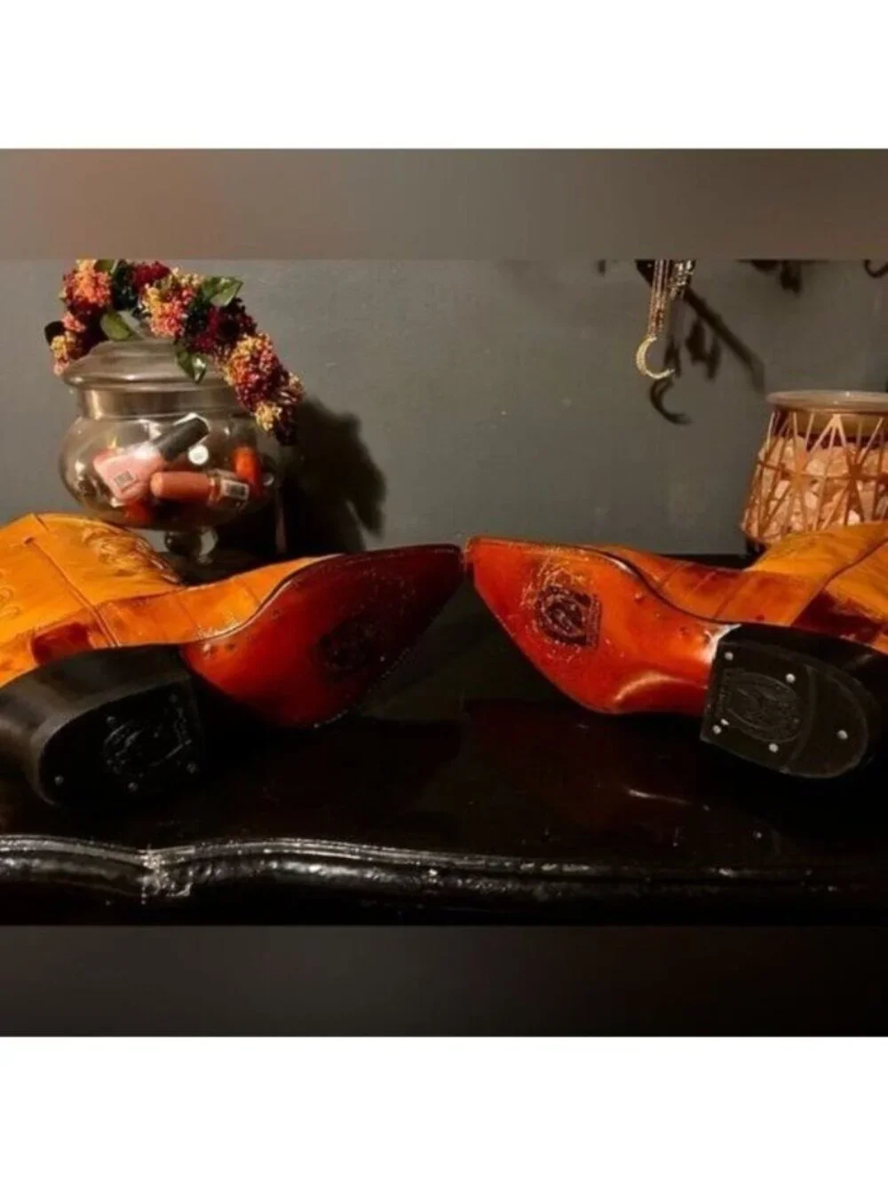 Eel Burnt Orange Cowboy Boots